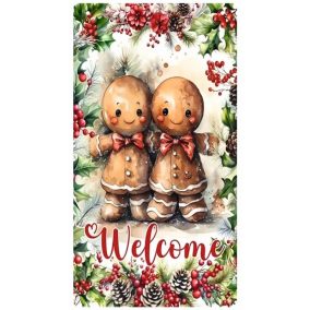 Nyomtatott fa tábla - Welcome mézi akasztós tábla