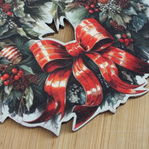 Nyomtatott fa tábla - Koszorú koszorúközép 11,5cm