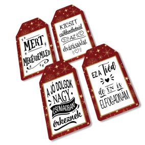   Nyomtatott dekorkarton - Ajándék kísérő táblák humoros 4db/csomag