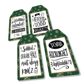   Nyomtatott dekorkarton - Ajándék kísérő táblák humoros 4db/csomag