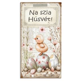 Nyomtatott fa tábla - Na szia Húsvét 13x24,3cm