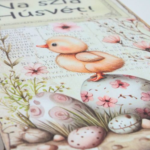 Nyomtatott fa tábla - Na szia Húsvét 13x24,3cm