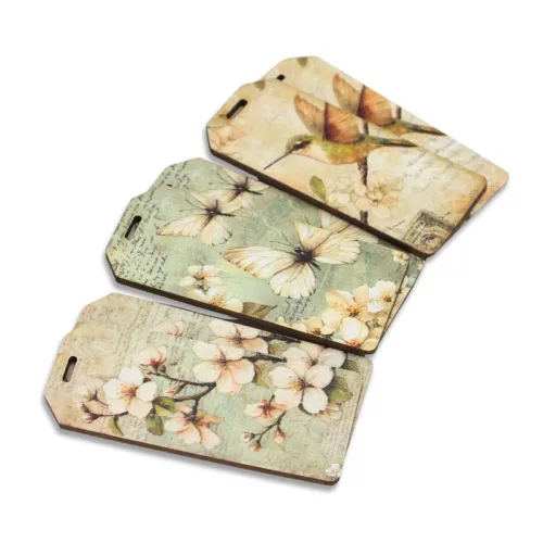 Nyomtatott dekorkarton - Tavaszi zöld téma biléták 6db/csomag