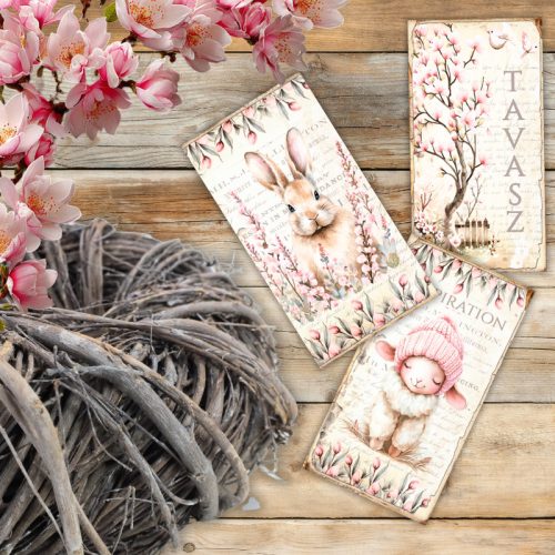 Nyomtatott dekorkarton - Húsvéti RSZ téma táblák 3db/csomag