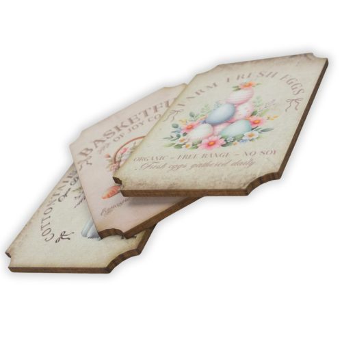 Nyomtatott dekorkarton - Húsvéti dekor táblák 3db/csomag