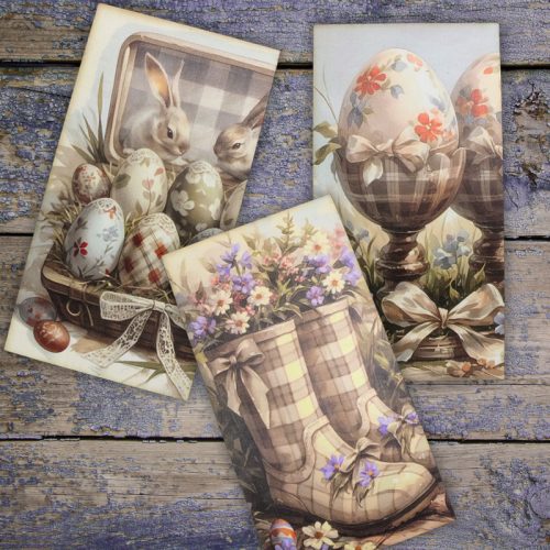   Nyomtatott fa tábla - Húsvéti pasztell téma  - OKOSÁR 11db/csomag