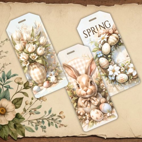   Nyomtatott fa tábla - Húsvéti pasztell téma  - OKOSÁR 11db/csomag