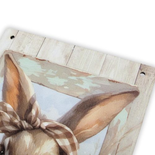 Nyomtatott fa tábla - Húsvéti pasztell téma 13x24,3cm