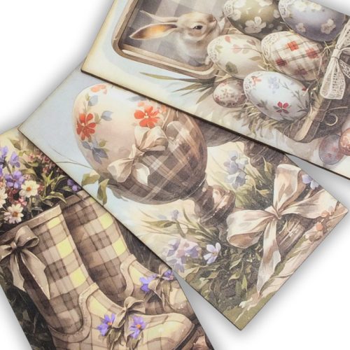 Nyomtatott dekorkarton -Húsvéti pasztell téma táblák 3db/csomag