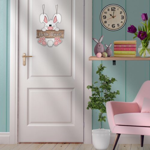 Nyomtatott dekorkarton - Hello húsvét nyúl