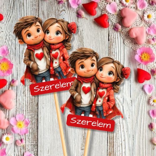 Nyomtatott dekorkarton - Szerelmes pár szerelem 2db/csomag