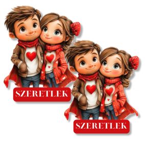 Nyomtatott dekorkarton - Szerelmes pár szeretlek 2db/csomag