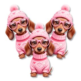 Nyomtatott dekorkarton - Szerelmes tacsi 3db/csomag