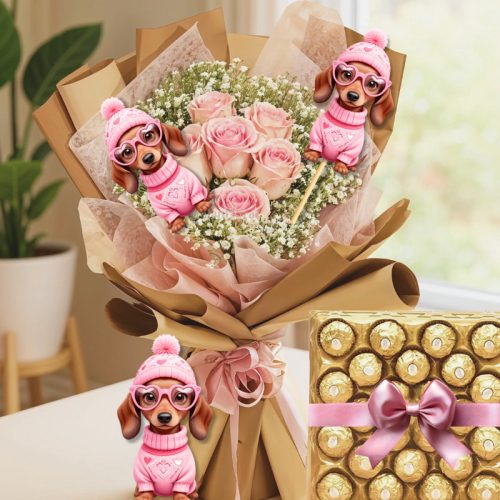 Nyomtatott dekorkarton - Szerelmes tacsi 3db/csomag