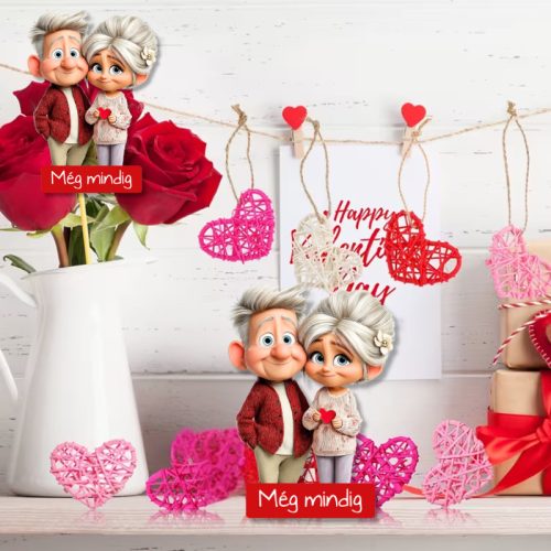 Nyomtatott dekorkarton - Szenior szerelmes pár 2db/csomag