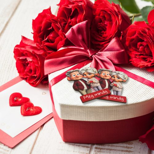 Nyomtatott dekorkarton - Szenior szerelmes pár 2db/csomag