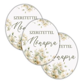   Nyomtatott dekorkarton - Nőnapi ovál tábla - pasztell barack 3db/cs