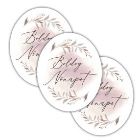   Nyomtatott dekorkarton - Nőnapi ovál tábla - pasztell rózsaszín 3db/cs