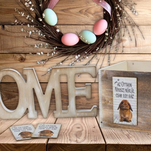 Nyomtatott dekorkarton - Az otthon nyuszi nélkül 3db/csomag