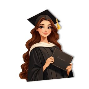   Nyomtatott dekorkarton - Beszúrható ballagási dekor - lány barna