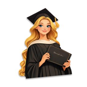   Nyomtatott dekorkarton - Beszúrható ballagási dekor - lány szőke