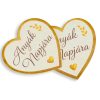 Nyomtatott fa tábla - Anyák napjára arany szív 9cm 2db/csom
