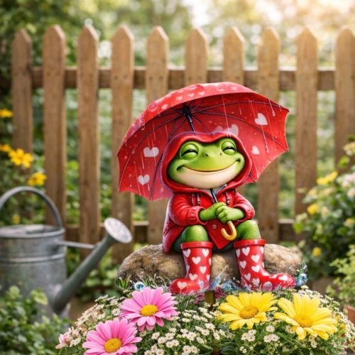  Nyomtatott dekorkarton - Esernyős béka 2db/csomag