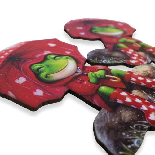  Nyomtatott dekorkarton - Esernyős béka 2db/csomag