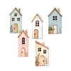 Nyomtatott dekorkarton - Pasztell házikók 5db/csomag