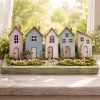 Nyomtatott dekorkarton - Pasztell házikók 5db/csomag