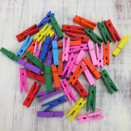  Színes facsipesz 3,5cm 50db/csomag