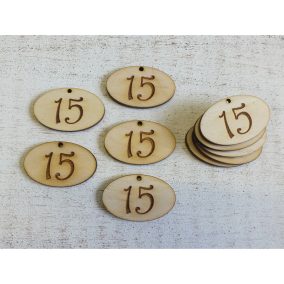   Natúr fa - Évfordulós gravírozott ovál táblák 10db/csomag