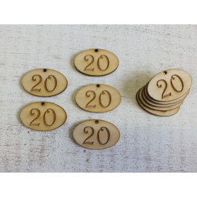   Natúr fa - Évfordulós gravírozott ovál táblák 10db/csomag