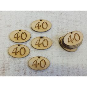   Natúr fa - Évfordulós gravírozott ovál táblák 10db/csomag