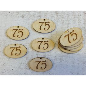   Natúr fa - Évfordulós gravírozott ovál táblák 10db/csomag