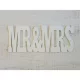 Fa "Mr & Mrs" felirat fehér 25cm