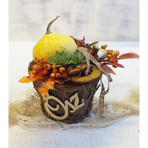 Natúr fa - Ősz felirat 5cm 5db/csomag