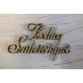   Natúr fa - "Boldog születésnapot" felirat 10,5cm 3db/csomag