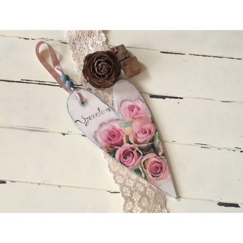 Natúr fa - Ferde szív 20cm