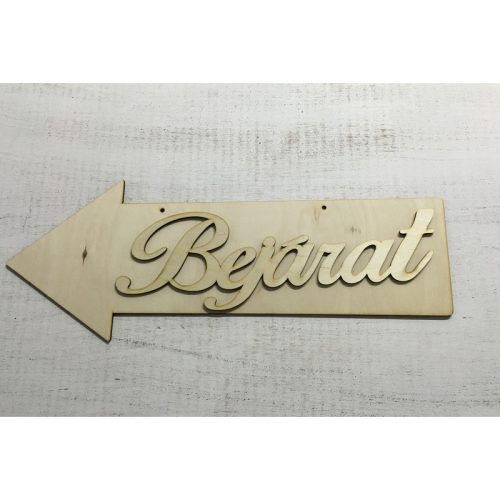 Natúr fa - "Bejárat" felirat 35cm