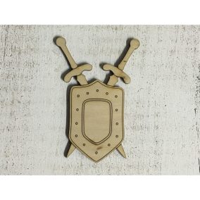 Natúr fa - Pajzs karddal 10cm