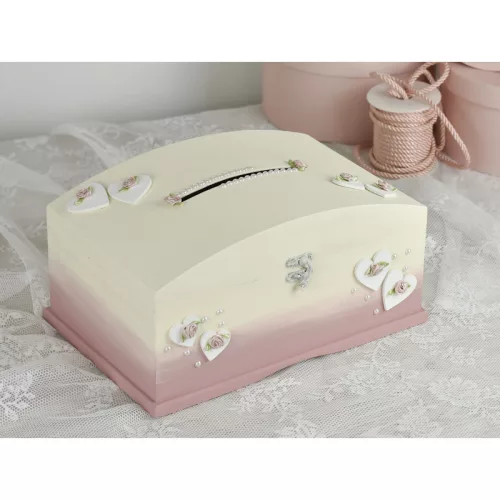 Fa szívek fehér 3cm 40db/csomag