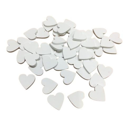 Fa szív fehér 2cm 50db/csomag