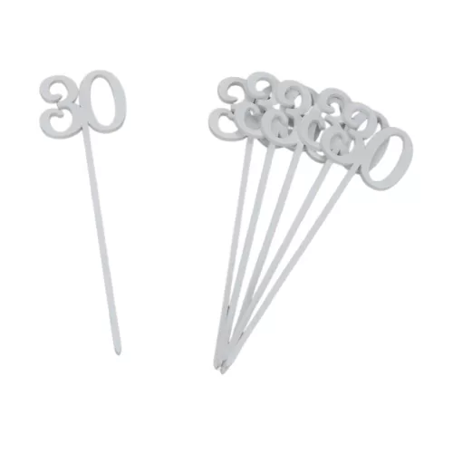 Beszúrható számok 30-as fehér 6db/csomag