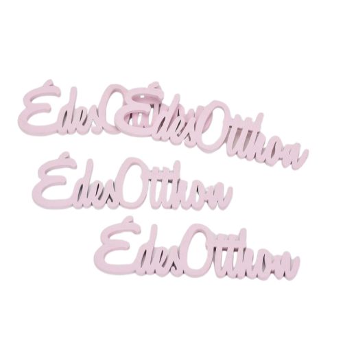 Fa "Édes Otthon" felirat pink 15cm 4db/csomag
