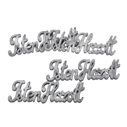 Fa "Isten Hozott" felirat szürke 15cm 4db/csomag