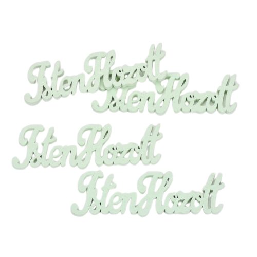 Fa "Isten Hozott" felirat menta 15cm 4db/csomag