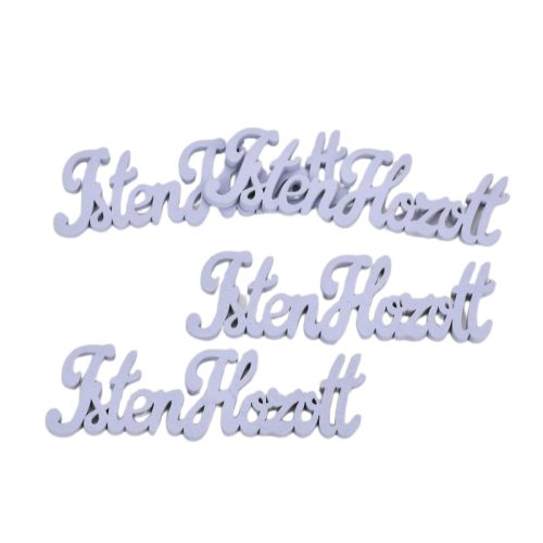 Fa "Isten Hozott" felirat lila 15cm 4db/csomag