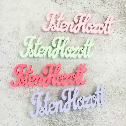 Fa "Isten Hozott" felirat vegyes szín 15cm 4db/csomag (200/#)