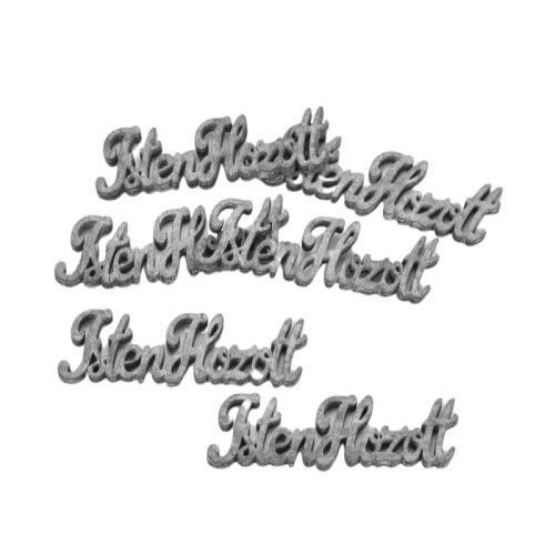 Fa "Isten Hozott" felirat szürke 10cm 6db/csomag